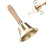 Super Laute Handglocke, Handglocke Messing, Hand Tischglocke,Weihnachtsglocke Griff Aus Massivholz,Metall Glocken Mit Holzgriff,Für Zuhause,Schule,Hochzeit,Feiertagsdekoration