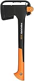 Fiskars Universalaxt, Inklusive Klingen- und Transportschutz, Länge 44 cm, Antihaftbeschichtet, Hochwertige Stahl-Klinge/Glasfaserverstärkter Kunststoff-Stiel, Schwarz/Orange, X10-S, 1015619