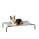 Amazon Basics Kühlendes erhöhtes Hund Haustierbett, M, Grau, L 110 x B 65 x H 19 cm