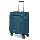 Travelite Handgepäck Koffer mit 4 Rollen für Condor + Ryanair, integriertes Zahlenschloss, Bordtrolley Jetpack: Superleichter Weichgepäck Trolley mit Aufsteckfunktion, 55x40x20 cm, 37 l, 1,9 kg