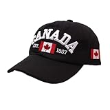 Dino Cap Kanada-Baseballmütze, Kanada-Tag, bestickte Ahornblatt-Flagge, verstellbare Mütze Golfzubehör Caps (Black, One Size)