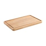 HENCKELS by ZWILLING Cutting Board Schneidbrett aus Holz, 32 x 22 x 2 cm, Saftrille, beidseitig nutzbar