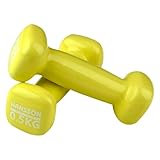 Hansson Sports® Vinyl Hantel 2er Set 0.5-5.0Kg Verschiedene Gewichte und Farbe zur Auswahl (2 * 0.5kg Gelb)