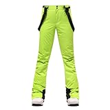 Damen Skihose, Schneehose, leichte Berg-Trägerhose, Thermo-Top und Unterteil, grün, 3XL