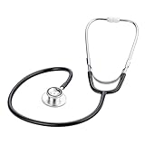 Medi-Inn Doppelkopf-Stethoskop – drehbares Bruststück, klare Schallübertragung, schwarzer PVC-Schlauch