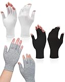 ZEXIJOW 3 Paar Feuchtigkeitshandschuhe aus Baumwolle bei Neurodermitis, dünne Arbeitshandschuhe gegen Neurodermitis,Empfindliche Haut,Geeignet für trockene Hände,Fingerloses Design