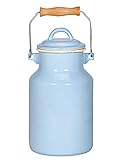 Krüger Milchkanne 'SYLT' aus Emaille mit Deckel, Ø 13 x 25 cm, 2 l, blau (1 Stück)