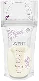 Philips Avent Muttermilchbeutel 180ml zum Aufbewahren & Einfrieren von Muttermilch, SCF603/25 , vorsterilisiert, 25 Stück
