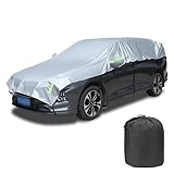 BIQIQI Autoabdeckung Halbe Autoplane Winter Auto Abdeckplane wasserdichte Autogarage Abdeckplane UV-Schutz Indoor Autohülle staubdicht Autoplane Outdoor Autoplane schneefest