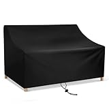 Fachmach Schutzhülle für Gartenbank 2 Sitzer Bank Abdeckung Wasserdichtes Oxford-Gewebe Atmungsaktiv Gartenmöbel Sitzbankhülle