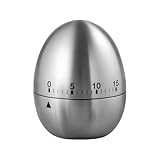 feyiubmen Natürlicher Küchenwecker von feyiubmen - 8×6×6cm Edelstahl. Silberfarben. Mechanische Eieruhr, praktischer Egg Timer für die Küche - Eier Uhr und Kochuhr in Einem.