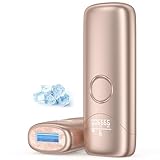 IPL Geräte Haarentfernung Laser mit Kühlfunktion, MAX 19.8J, 999.900 Lichtimpulse, 9 Energiestufen, Schmerzfreie IPL Haarentfernungsgerät für Frauen, Männer, Achseln, Bikini, Beine, Körper, Gold