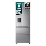 Hisense RF632N4WIE French Door Kühl-Gefrierkombination/ NoFrostPlus/ Inverter-Kompressor/ Wasserspender/ CrispZone/ 200 cm/ Kühlteil 336 l/ Gefrierteil 149 l/ 38 dB/ 295 kWh/ Jahr/ Inox-Look