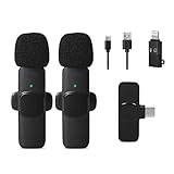 WAONIQ Lavalier Mikrofon, Wireless Mini Mikrofon für iPhone, iPad, Android, Laptop, Wireless Microphone Ansteckmikrofon Kabellos für Videoaufnahmen, Vlog, TikTok, YouTube, Live Streaming