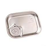 Speiseteller aus Edelstahl 304 mit abgerundeten Kanten für Sicherheit und Verwendung, bruchsicherer Snackteller für Restaurants geeignet und spülmaschinenfest (Ente)