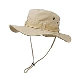 UltraKey Sonnenschutzhut mit breiter Krempe, doppelschichtig, klassischer US Kampfsport Stil Buschsch-Dschungel-Sonnenschutz für Angeln, Jagd, Camping Khaki