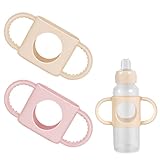 2 St Flaschengriff, Flaschengriff Baby Avent Angenehmes Material 100% Silikon Flaschengriff Nuk BPA Frei für Dr. Brown Flasche Schmale Flasche Über Sechs Monate Baby (Hellrosa, Cremeweiß)