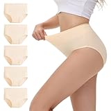 NUOZA Hautfarbene Unterwäsche Damen Slips Nahtlos 5er Pack Taillenslip Damen Kaiserschnitt Unterhose Damenslips Baumwolle Mehrpack Perioden Unterwäsche Unterhosen Panty Period Panties
