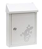 Arregui Smart Graphic E5721-SAL Briefkasten oder Durchwurfbriefkasten aus verzinktem Stahl, mit im Siebdruck lackiertem Motiv Salamander, Größe S (DIN A5), weiß, Größe S (DIN A5) - 30 x 21,6 x 8 cm