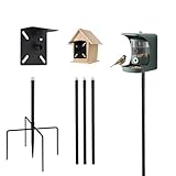 MISPACIO Smart Bird Futterstange, 203,2 cm hoch, robuster Vogelhaus-Ständer, Ständer mit 5 Zinken, Basis für Kolibri-Futterspender im Freien