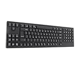 Ejoyous Linkshänder-Tastatur, ergonomische Tastatur in voller Größe, Dual-USB-Schnittstelle, 109 Tasten, Tastatur für Computer, Laptop