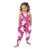 Mädchen Strampler Jumpsuit Sommerlässig Ärmellos Mit Verspieltem Cartoon-Druck Lockere Passform Kleinkind Outfit Für Täglichen