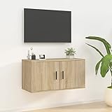 qohoio TV-Wandschrank TV Board HäNgend Seidbord Wohnzimmer TV Cabinet WohnwäNde TV Lowboard HäNgend Sonoma-Eiche 80x34,5x40 cm