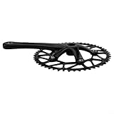 Solaughguy Ultraleichte Hohl-Kurbelgarnitur, 130 BCD 50–58T, für CNC AL6061 Aluminiumlegierung, 170 mm Kurbelarm mit schmalem breitem Kettenblatt, kompatibel mit 9/10/11 (schwarze Kurbel + 52 T)