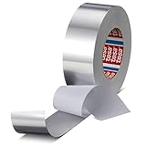 Aluminiumband - Tesa 60672 - Metallisches Dichtband Für Hohe Und Niedrige Temperaturen, Wasser- Und Dampfdicht, Gasbeständig, Robust, Geeignet Für Dauerhafte Reparaturen (50 mm x 10 m)