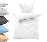 Lavea Kinder-Bettwäsche, 100x135 cm, Weiß, Serie Jasmin - kuschelig weich - 1x Bettbezug + 1x Kissenbezug 40x60 cm - Ganzjahres Bettwäsche-Sets