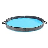 Toy Organizer Matte - faltbare Ziegelbeutel, runder Spielzeugsack | Große Bodenmatte mit Griffen, tragbarer Spielzimmerkorb für Kinderzimmer, Kindertagesstätte, Vorschule, Wohnzimmer, Klassenzimmer