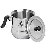 1.5l Milchtopf mit Deckel, Kochtopf mit Pfeife, doppelwanding mit Bakelitgriff, Wasserbad Schmelztopf, Simmertopf, Puddingtopf aus Edelstahl,
