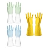 Pineeseatile Spülsputzhandschuhe Haushaltsreinigung Handschuhe nicht rutschfeste Handschuhe wiederverwendbare Küchenhandschuhe Latex Latex kostenlos für Geschirrspülung 3 Paare