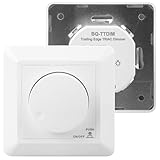 LED Dimmer, 230V Dimmer für LED Lampen & Glühlampen Weiß Lichtschalter UNIVERSAL Einbaudimmer Dimmschalter 5-300W Dimmbare Glühlampe und Halogenlampe
