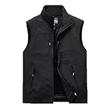 Celanisai Herren Angler Weste Ärmellose Jacke Arbeitsweste Atmungsaktiv Sommer Outdoorweste mit Vielen Taschen Leichte Safari Weste Baggy Leichte Multifunktionsweste Fotografie Wandern Westen