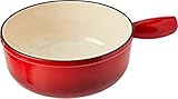 KUHN RIKON Fondue Käsefondue Caquelon Eisenguss, Gusseisen, Induktion, emailliert, 24 cm, rot