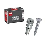 TOX Gipskartondübel Spiral Plus + S, 32 mm Dübel inkl. Flachkopfschraube, PZ2, für EIN-und zweilagige Gipskartonplatten ohne Vorbohren, Gipsfaserplatte, 25 Stück im Karton, 06819171, Weiß