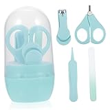 Milisten Nagelpflege mit Edelstahl Nagelknipser und Feile für Neugeborene und Junge Mädchen Sicherer Rostfreier Trimmer mit Aufbewahrungsbox als zur Babypflege und Erstausstattung