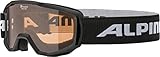 ALPINA PINEY - Beschlagfreie, Extrem Robuste & Bruchsichere Skibrille Mit 100% UV-Schutz Für Kinder, black, One Size