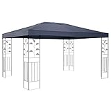 QUICK STAR Ersatzdach für Blätter Pavillon 3x4m Pavillondach Grau Ersatzbezug