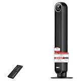 Dreo Turmventilator für Schlafzimmer, 7,6 m/s Geschwindigkeit, 28dB leiser Standventilator, 90° oszillierende Ventilator mit 4 Geschwindigkeiten, 4 Modi, 8 Std.Timer, Nomad One, Schwarz