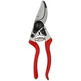 FELCO 9 Gartenschere (Schnitt-ø 25 mm, Länge 210 mm, Rebschere für Linkshänder, Griffe aus Alu, ergonomisch, Schere mit Stoßdämpfer)