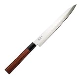 KAI Seki Magoroku Redwood Yanagiba 24,0 cm Klingenlänge - 1K6 Edelstahl mit 57 (±1) HRC - hochglanzpolierte Klinge - Pakkaholz Red Wood - Handgefertigt in Japan