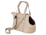 Hundetasche, Hände frei Reisetasche, Transportbox, mit Seitentaschen, Katzentasche, mit verstellbarem Schultergurt, Beige, M: 20 x 36 x 22 cm