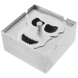 FUTUREORYY Aschenbecher mit Skelettgrimasse Heimatbecher Aschenbecher Totenkopftablett Süße Eschenschale Aschenbecher für zu Hause Aschenbecher mit Deckel Rostfreier Stahl Silber