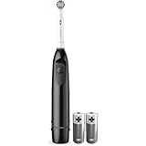 Oral Pro Battery Power Zahnbürste, schwarz, batteriebetrieben mit 2 Batterien und Precision Clean Bürstenkopf entfernt mehr Plaque