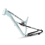 HIMALO Mountainbike-Federungsrahmen 27.5er Softtail MTB-Rahmen 17'' Aluminium-Legierung Scheibenbremse Rahmen QR 135mm DH/XC/AM Mit Hinterraddämpfer(Color:Light Blue)