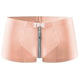 Unterwäsche Retro Slips Ice Thread Unterhose Ride Up Hose Gummi Herren(Rosa,3XL)