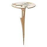 Outdoor Weintisch, Weinglasregal, Holz Outdoor Klappbarer Picknicktisch mit Weinglashalter, tragbar, kreativ, 2 in 1 Weinglasregal & Fach für Käse und Obst