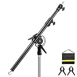 soonpho Auslegerarm Pro Galgen Gegengewicht 83-158cm mit Beschwerungstasche und 1/4' 3/8'.Schwarz Galgenstativ Verlängerungsgriff Arm Rostfreier Stahl für C-Stand Lichtstative Fotostudio